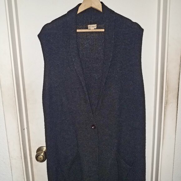 Hem &,Thread long sweater vest - Picture 1 of 4